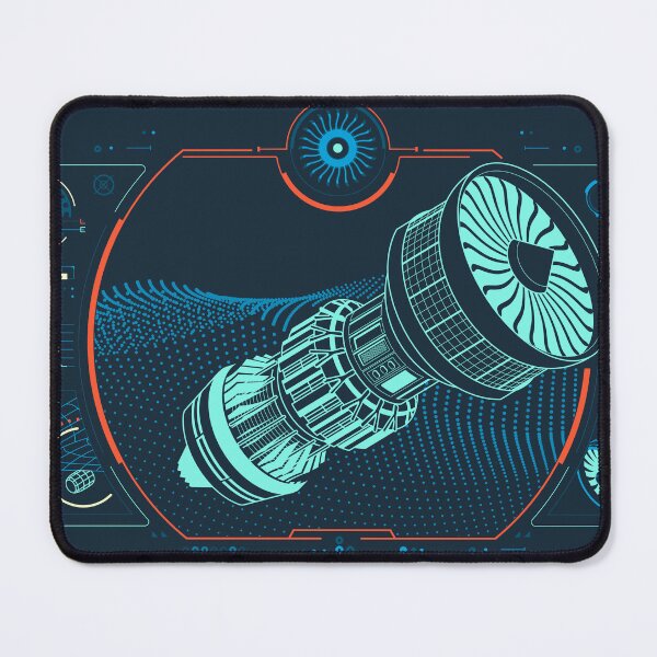 Item preview, Jet engine components analysis, graphic of airplane jet with aviation engineering interface designed and sold by NiamLab.