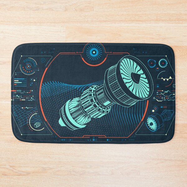 Item preview, Jet engine components analysis, graphic of airplane jet with aviation engineering interface designed and sold by NiamLab.