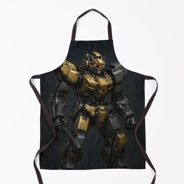 Item preview, Stunning Combat Robot in Gunmetal and Gold – Detailed Digital Artwork designed and sold by PandaTShirtShop.