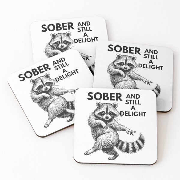 Item preview, Sober And Still A Delight - Funny Vintage Raccoon Recovery designed and sold by MTJ-Mushrooms.