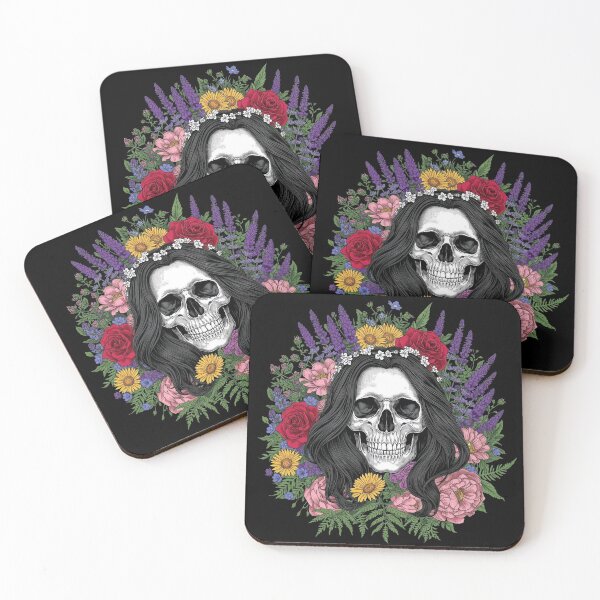 Item preview, Slavic Lady Midday Floral Skull Folklore Art designed and sold by Bone & Blade.