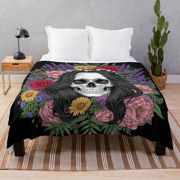 Item preview, Slavic Lady Midday Floral Skull Folklore Art designed and sold by Bone & Blade.