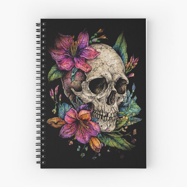 Item preview, Floral Skull Halftone – Dark Gothic Flower Illustration designed and sold by PSYNOVA.