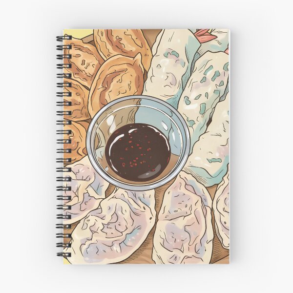 Item preview, Dumpling Deluxe Variety Platter - Aesthetic Asian Food Illustration designed and sold by cozy corner co. .