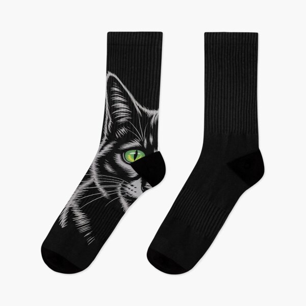 Item preview, Black Cat Green Eyes Portrait designed and sold by flagylART.