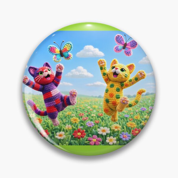 Item preview, Crocheted Cats in Flower Field designed and sold by cuprum.