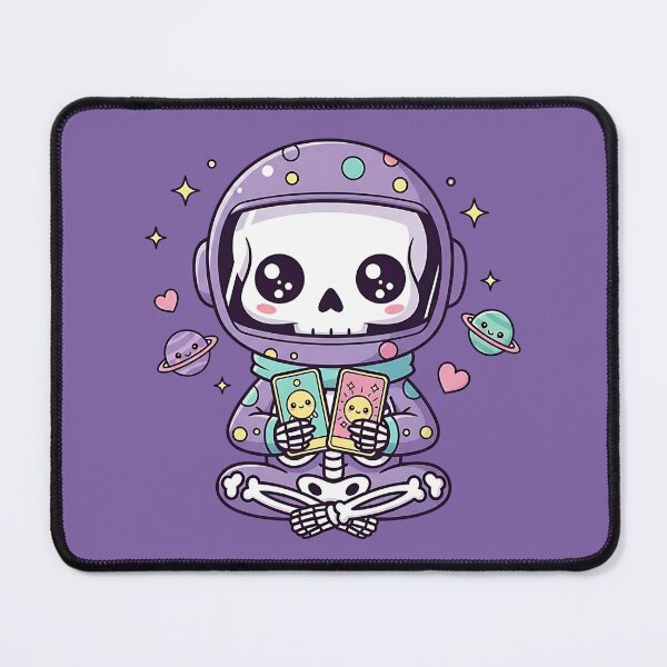 Item preview, Cute Skeleton Reading Tarot in Space designed and sold by Pluto ⭐️.
