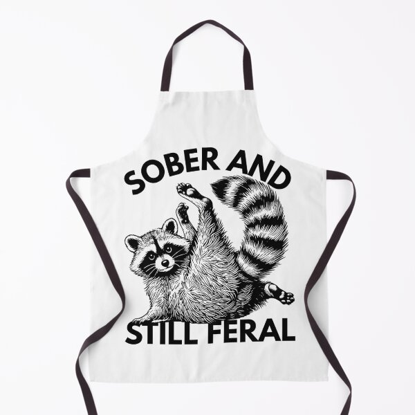 Item preview, Sober And Still Feral - Funny Chaotic Raccoon Recovery Art designed and sold by MTJ-Mushrooms.