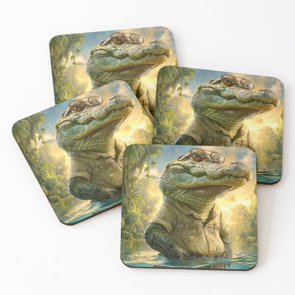 Item preview, Stylish Alligator in a Jungle Setting Amid Adventure designed and sold by Artessie.