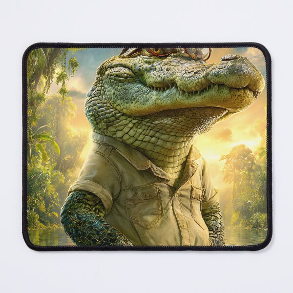 Item preview, Stylish Alligator in a Jungle Setting Amid Adventure designed and sold by Artessie.