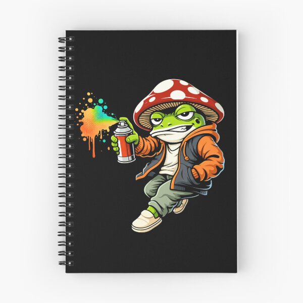 Item preview, Graffiti Frog with Mushroom Hat – Street Art Style Illustration designed and sold by ColorSplash123.