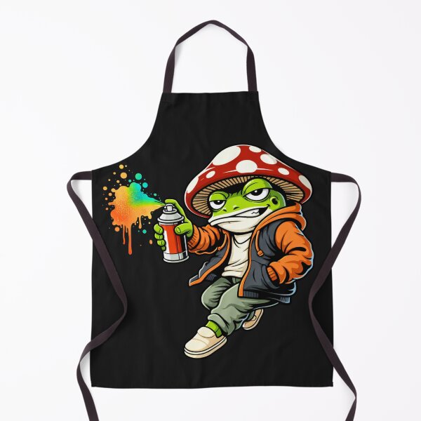 Item preview, Graffiti Frog with Mushroom Hat – Street Art Style Illustration designed and sold by ColorSplash123.