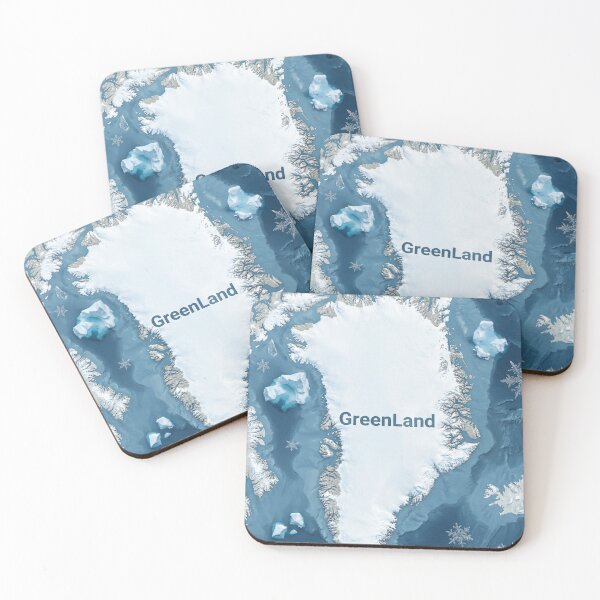 Item preview, Snowy Greenland Map Aerial Satellite View Art designed and sold by DGtaLrtcom.