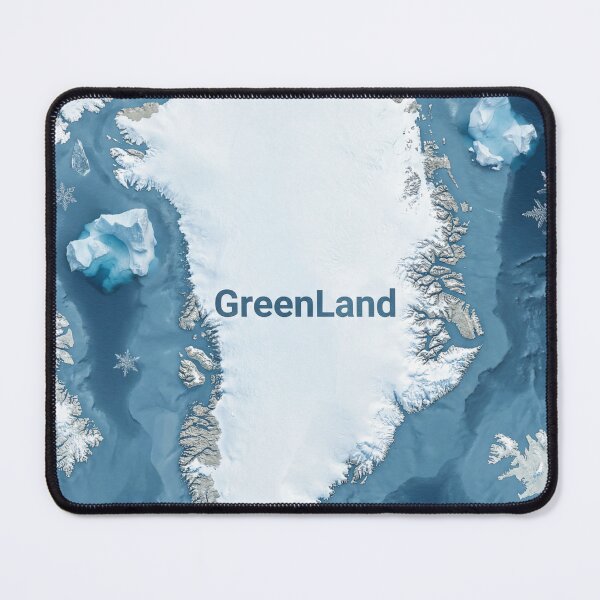 Item preview, Snowy Greenland Map Aerial Satellite View Art designed and sold by DGtaLrtcom.