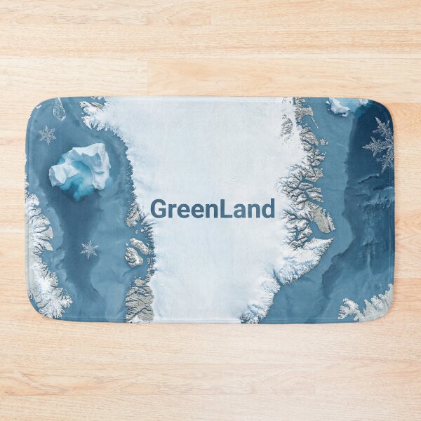 Item preview, Snowy Greenland Map Aerial Satellite View Art designed and sold by DGtaLrtcom.