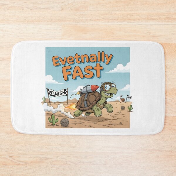 Item preview, Eventually Fast Rocket Turtle Funny Slow Animal Pun designed and sold by LowBattery Social Club.