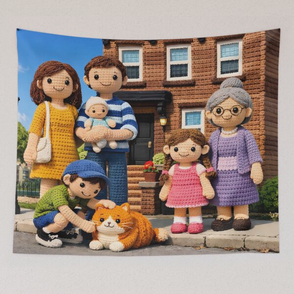 Item preview, Crocheted Family Portrait designed and sold by cuprum.