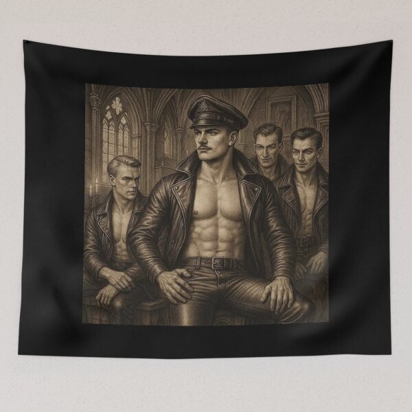 Item preview, Vintage Gothic Gay Leather Daddy Forbidden Desires Gay Pride Graphic Design designed and sold by ItsAKinkThing.