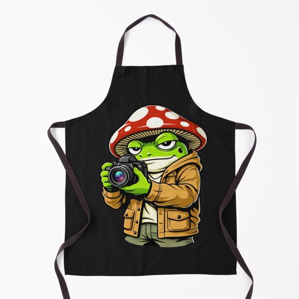 Item preview, Photographer Frog with Mushroom Hat – Creative Lifestyle Illustration designed and sold by ColorSplash123.