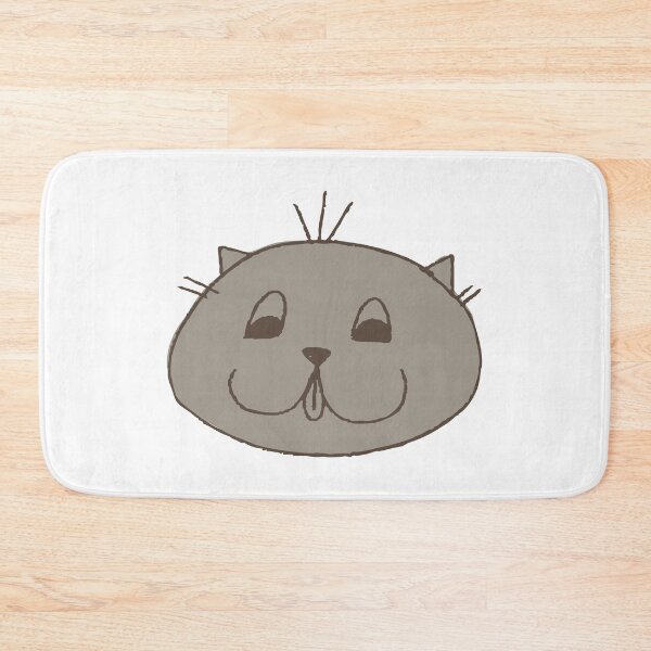 Item preview, Cute Happy Gray Cat Face, Hand Drawn designed and sold by FourAcreFarm.