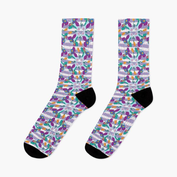 Item preview, Happy Holstein Purple & Teal Quad on Lavender Horizontal Stripe designed and sold by Digitalmyth's Designs.
