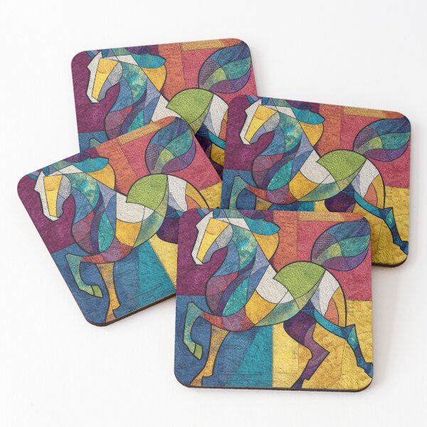 Item preview, Colorful Abstract Horse in Geometric Modern Art Style designed and sold by tamoora.