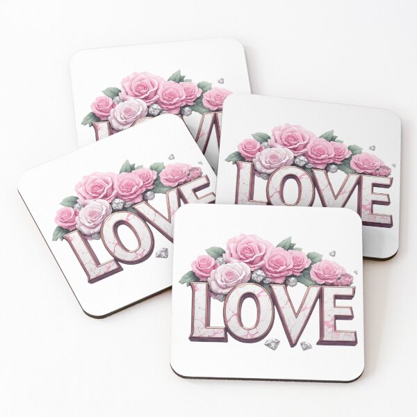 Item preview,  Pink Marble Love with Roses and Diamonds designed and sold by newvisionart191.