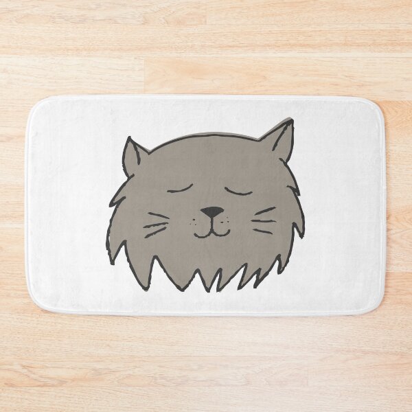 Item preview, Cute Fluffy Gray Cat Face, Hand Drawn designed and sold by FourAcreFarm.