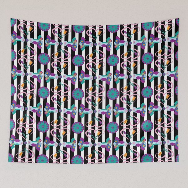 Item preview, Happy Holstein Purple & Teal Duo on Black Vertical Stripe designed and sold by Digitalmyth's Designs.