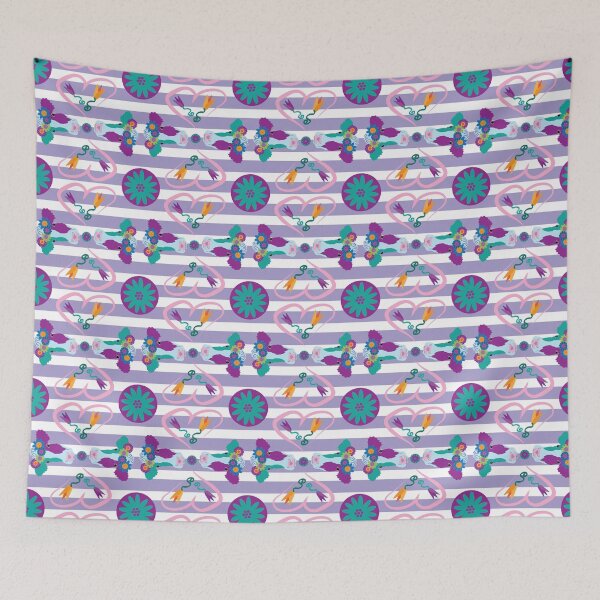 Item preview, Happy Holstein Purple & Teal Duo on Lavender Horizontal Stripe designed and sold by Digitalmyth's Designs.