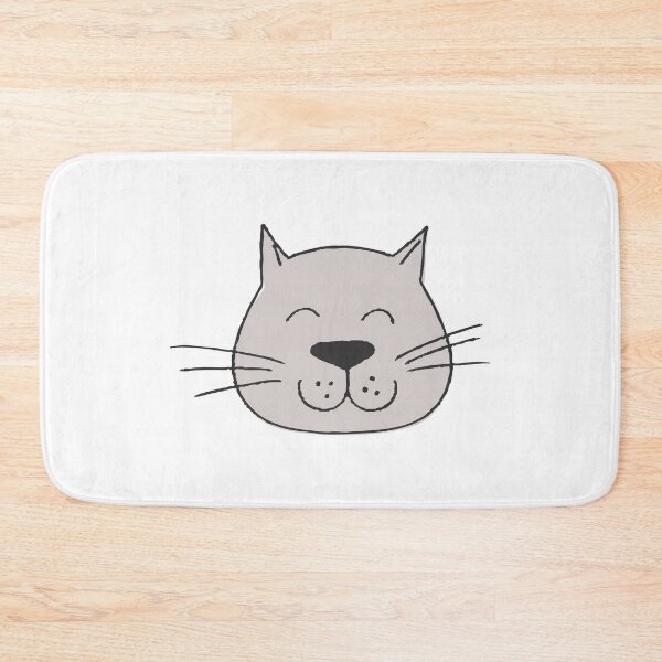 Item preview, Cute Happy Big Nosed Cat Face, Hand Drawn designed and sold by FourAcreFarm.