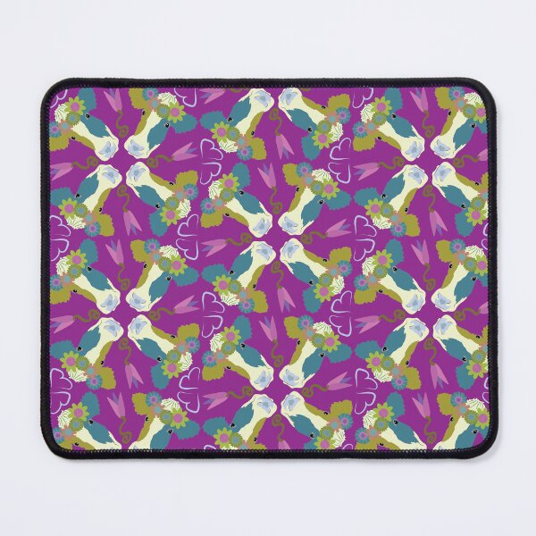 Item preview, Happy Holstein Olive & Teal Quad on Purple designed and sold by Digitalmyth's Designs.