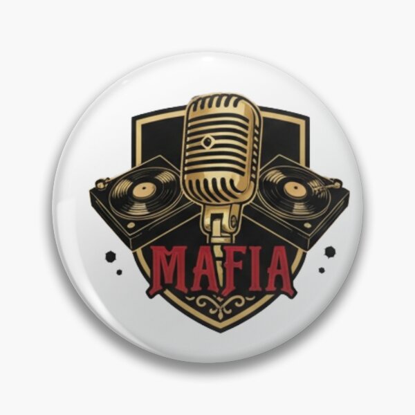 Item preview, Golden microphone on a coat of arms with two classic record players. designed and sold by Rebel-Youth.