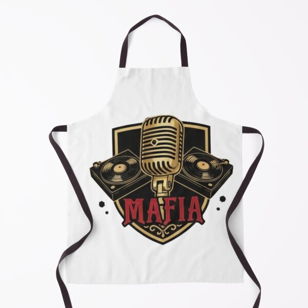 Item preview, Golden microphone on a coat of arms with two classic record players. designed and sold by Rebel-Youth.