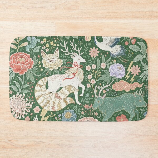 Item preview, Mythical Forest Folklore Kitsune Crane Deer Pattern designed and sold by zzz888.
