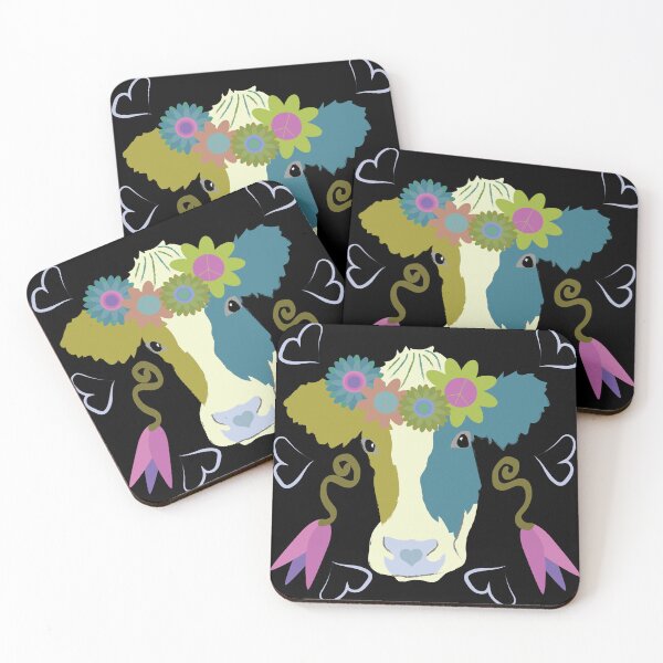 Item preview, Holstein Olive & Teal on Black designed and sold by Digitalmyth's Designs.