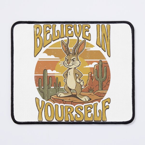 Item preview, Believe In Yourself Jackalope Funny Western Cryptid Retro Vintage 70s Sticker designed and sold by Pingi-shop.