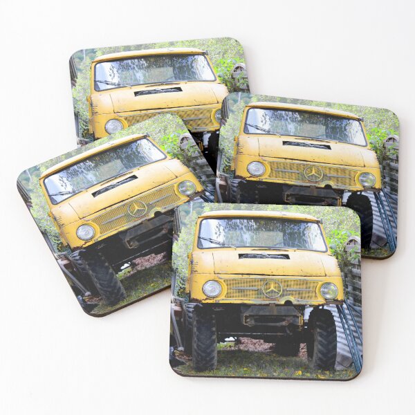 Item preview, Vintage Yellow Unimog in Forest Workshop designed and sold by Open Road Gallery .