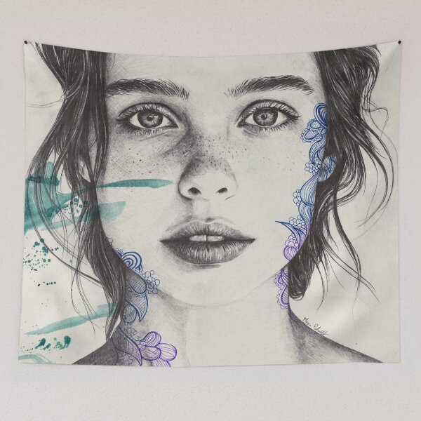Item preview, Tenderness, Exhausted - Intimate Female Portrait Doodles designed and sold by Marco Paludet.