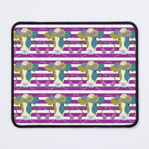 Item preview, Happy Holstein Olive & Teal on Purple Horizontal Stripe designed and sold by Digitalmyth's Designs.