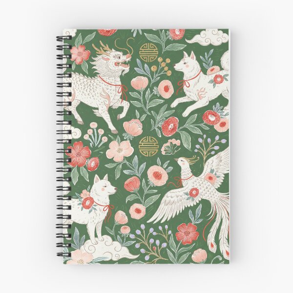 Item preview, Asian Folklore Mythical Beasts Floral Pattern designed and sold by zzz888.