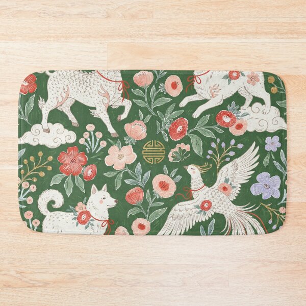 Item preview, Asian Folklore Mythical Beasts Floral Pattern designed and sold by zzz888.