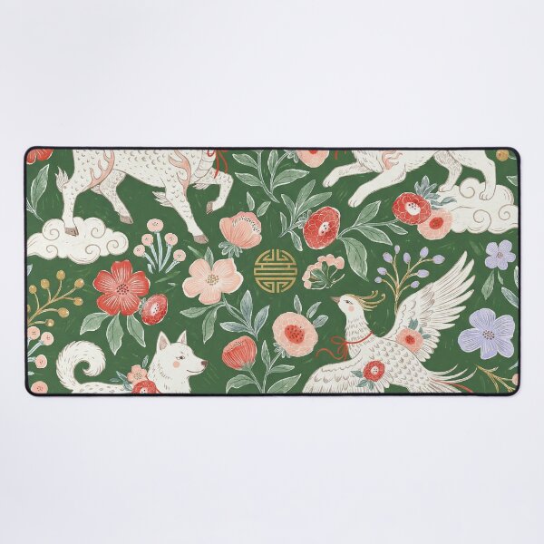 Item preview, Asian Folklore Mythical Beasts Floral Pattern designed and sold by zzz888.