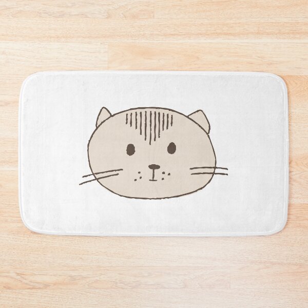 Item preview, Cute Beige Cat Face, Hand Drawn designed and sold by FourAcreFarm.