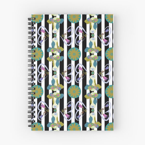 Item preview, Happy Holstein Olive & Teal Duo on Black Vertical Stripe designed and sold by Digitalmyth's Designs.