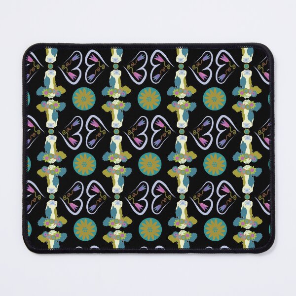 Item preview, Happy Holstein Olive & Teal Duo on Black designed and sold by Digitalmyth's Designs.
