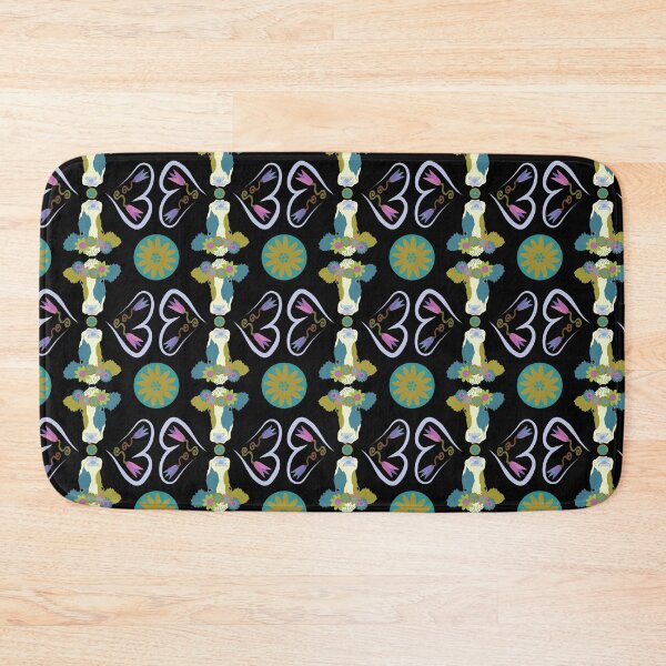 Item preview, Happy Holstein Olive & Teal Duo on Black designed and sold by Digitalmyth's Designs.