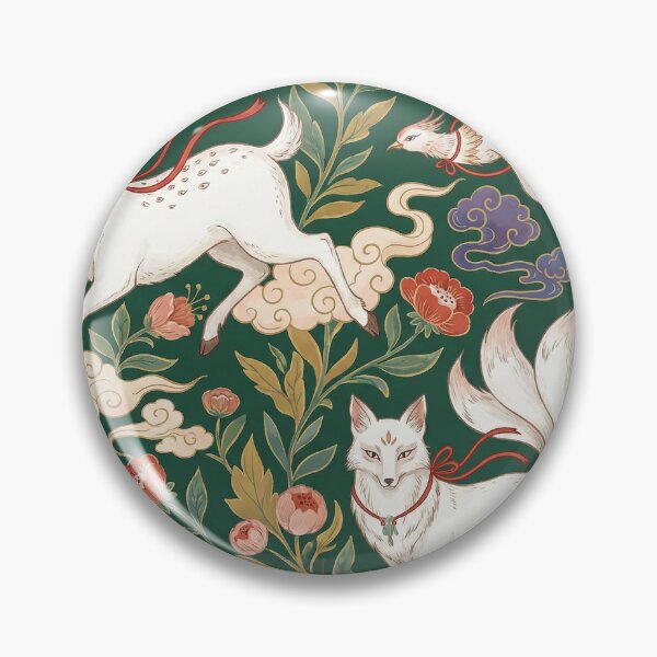 Item preview, Asian Folklore Mythical Beasts Kitsune Deer Phoenix Pattern designed and sold by zzz888.
