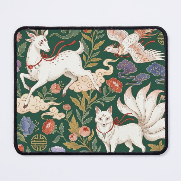 Item preview, Asian Folklore Mythical Beasts Kitsune Deer Phoenix Pattern designed and sold by zzz888.