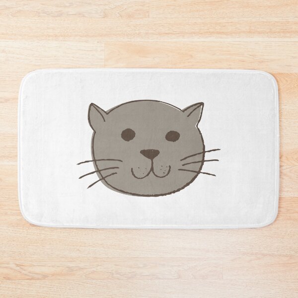 Item preview, Cute Gray Kitten Face, Hand Drawn designed and sold by FourAcreFarm.
